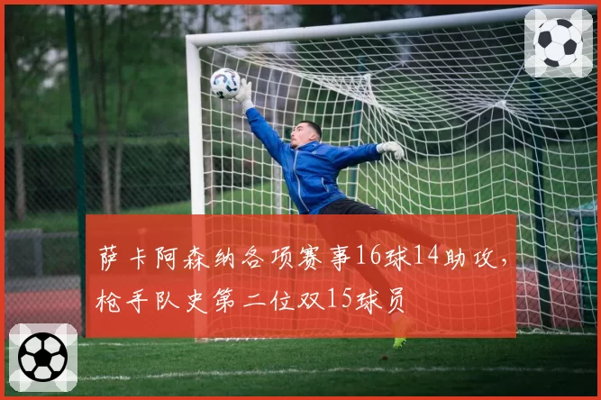 萨卡阿森纳各项赛事16球14助攻，枪手队史第二位双15球员